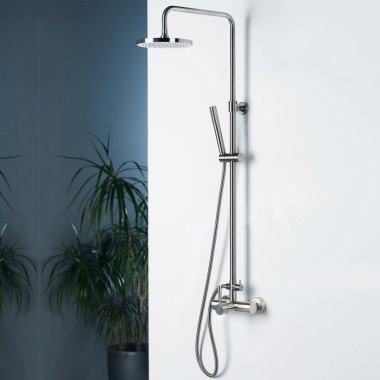 LA TORRE NEW TECH ΡΥΘΜΙΖΟΜΕΝΗ ΣΤΗΛΗ ΝΤΟΥΖ 2 ΕΞΟΔΩΝ 83-144CM INOX FINISH 