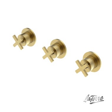 Latorre ELLE CROSS Μπαταρία Εντοιχισμού Λουτρού 2/3 Εξόδου Gold Brushed, 38289-201
