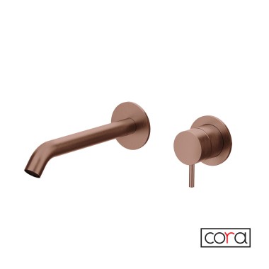 CORA COSMO 316L Μπαταρία Νιπτήρος Εντοιχισμού 2 οπών, Rose Gold Brushed (PVD) 6118-811