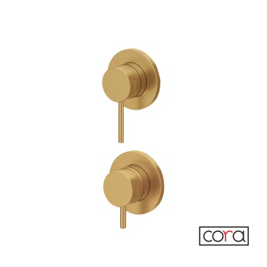 Cora Cosmo 316L Εντοιχιζόμενο Σύστημα Ντους 2/3 εξόδων Gold Brushed (PVD) 6150-211 + 6151-211