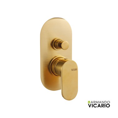 Armando Vicario SLIM Μπαταρία Εντοιχισμού Λουτρού 2 Εξόδων Gold Brushed 500050D-201