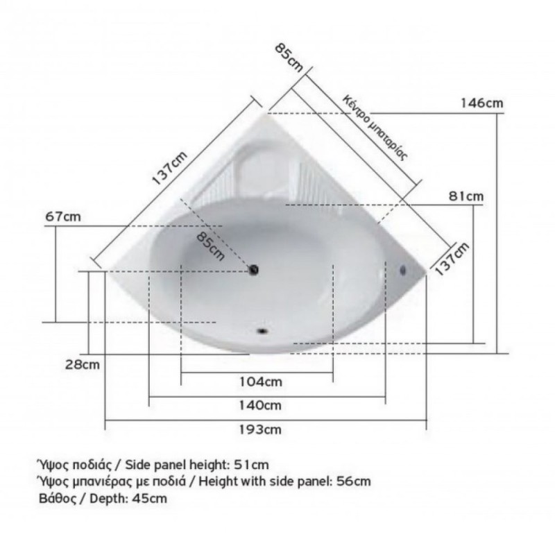 ACRILAN ΠΟΣΕΙΔΩΝ ΓΩΝΙΑΚΗ ΜΠΑΝΙΕΡΑ 140x140