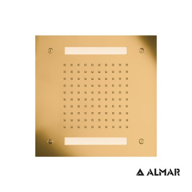 Almar Easy Light,Κεφαλή Χρωματοθεραπείας Temptation Gold Brushed (PVD), 30x30 cm, E044172-211