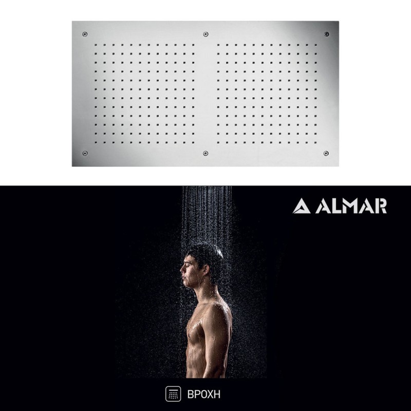 ALMAR RECTANGULAR TEMPTATION ΚΕΦΑΛΗ ΕΝΤΟΙΧΙΣΜΟΥ ΟΡΟΦΗΣ 70X38 CM, CHROME, Ε044088-100