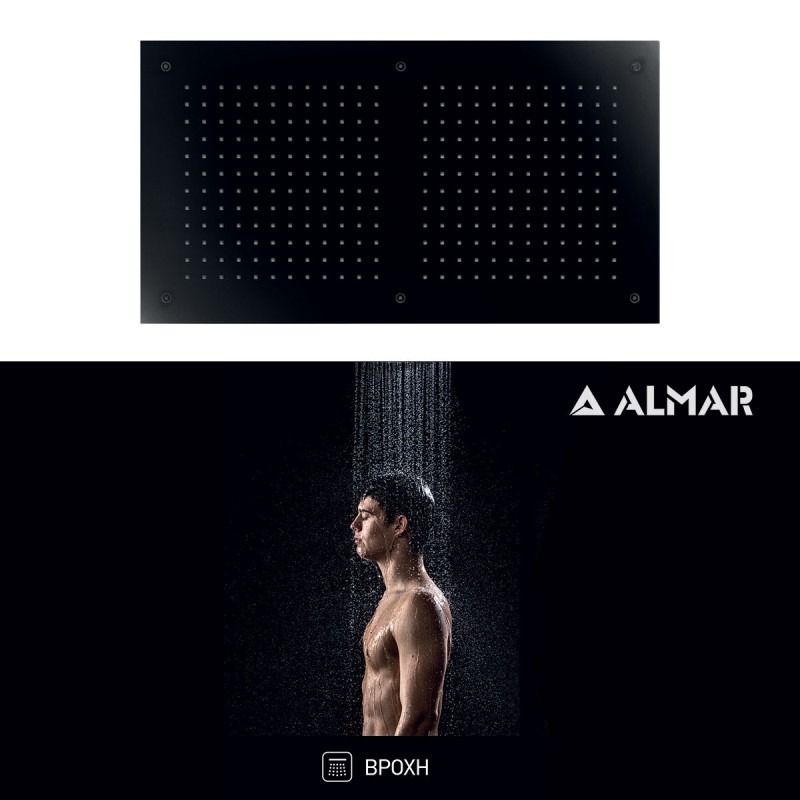 ALMAR ΚΕΦΑΛΗ ΧΡΩΜΑΤΟΘΕΡΑΠΕΙΑΣ RECTANGULAR TEMPTATION, BLACK MATT, E044088-400.