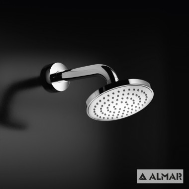 Almar, Ανακλινόμενη Κεφαλή με Επιτοίχιο Μπράτσο 14 cm, Chrome, E044044-100 + C13500L