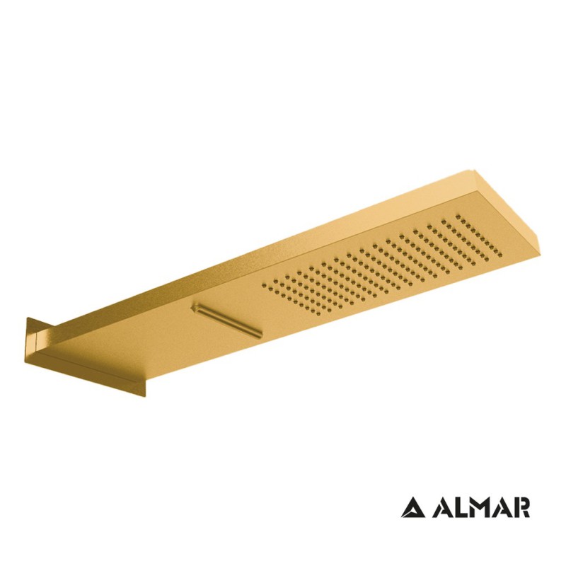 Almar Smart Dual Function, Eπίτοιχη Κεφαλή 2 Εξόδων, Gold Brushed (PVD), 19x54 cm, E044199-211