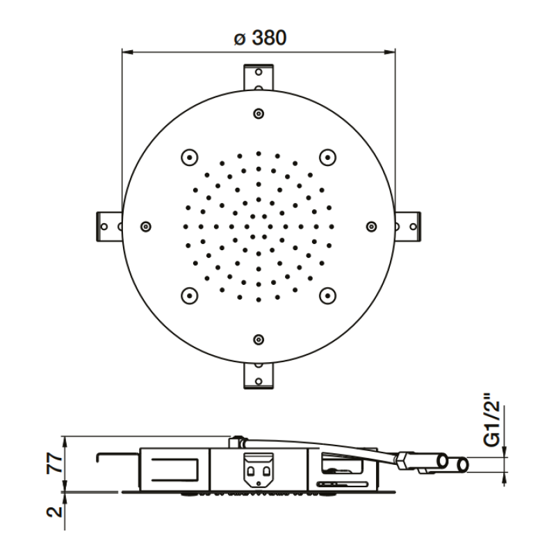 ΚΕΦΑΛΗ ALMAR ROUND MIST TEMPTATION, BLACK BRUSHED,  E044219-411