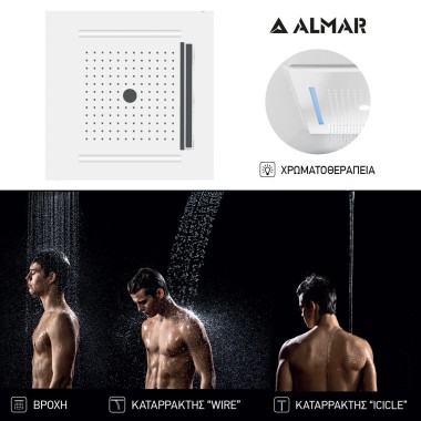 ALMAR ΚΕΦΑΛΗ ΧΡΩΜΑΤΟΘΕΡΑΠΕΙΑΣ TEMOTION ICICLE, INOX, E044302-111