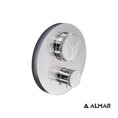 ALMAR ΘΕΡΜΟΣΤΑΤΙΚΟΣ ΜΙΚΤΗΣ ΝΤΟΥΖΙΕΡΑΣ 2 ΕΞΟΔΩΝ + ΚΙΤ ΕΝΤΟΙΧΙΣΜΟΥ, CHROME, Ε176633-100 + Ε134001