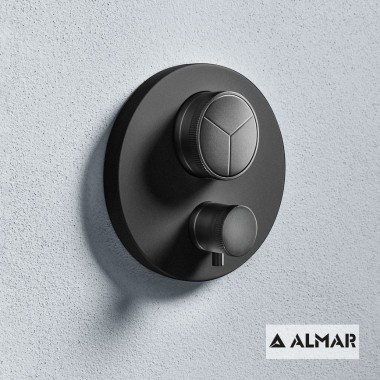 ALMAR ΘΕΡΜΟΣΤΑΤΙΚΟΣ ΜΙΚΤΗΣ ΝΤΟΥΖΙΕΡΑΣ 3 ΕΞΟΔΩΝ BLACK MATT, E176633-400 + E134001