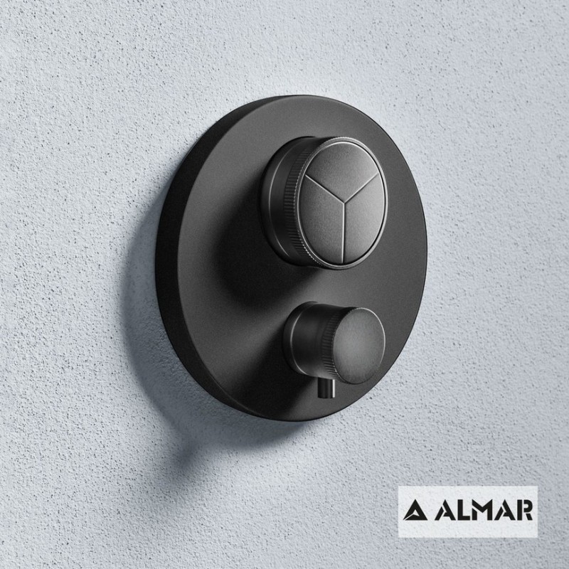 ALMAR ΘΕΡΜΟΣΤΑΤΙΚΟΣ ΜΙΚΤΗΣ ΝΤΟΥΖΙΕΡΑΣ 3 ΕΞΟΔΩΝ BLACK MATT, E176633-400 + E134001
