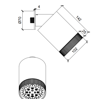 ALMAR ΚΕΦΑΛΗ BEAM MULTIJET ΕΠΙΤΟΙΧΗ ΑΝΑΚΛΙΝΟΜΕΝΗ 3 ΡΟΩΝ, BLACK MATT, E044286-400