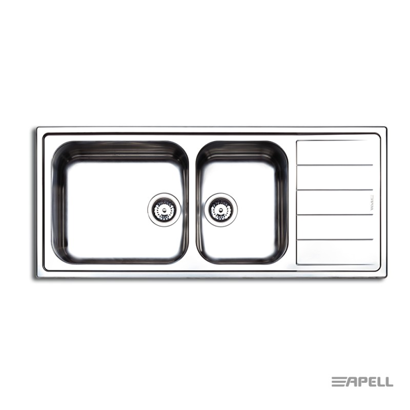 APELL LINEAR, ΥΠΟΚΑΘΗΜΕΝΟΣ ΛΕΙΟΣ ΑΝΟΞΕΙΔΩΤΟΣ ΝΕΡΟΧΥΤΗΣ ΚΟΥΖΙΝΑΣ, SATIN, 116x50 CM, 8516-110