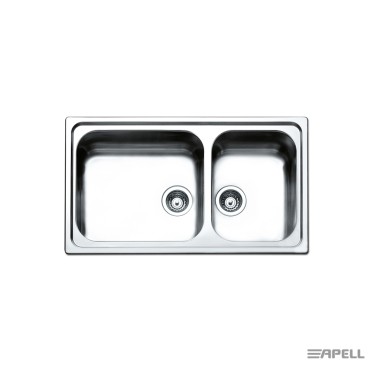 APELL LINEAR, ΥΠΟΚΑΘΗΜΕΝΟΣ ΑΝΟΞΕΙΔΩΤΟΣ ΝΕΡΟΧΥΤΗΣ ΚΟΥΖΙΝΑΣ, ΛΕΙΟΣ/ΣΑΓΡΕ, SATIN, 86x50 CM, 8520-XXX