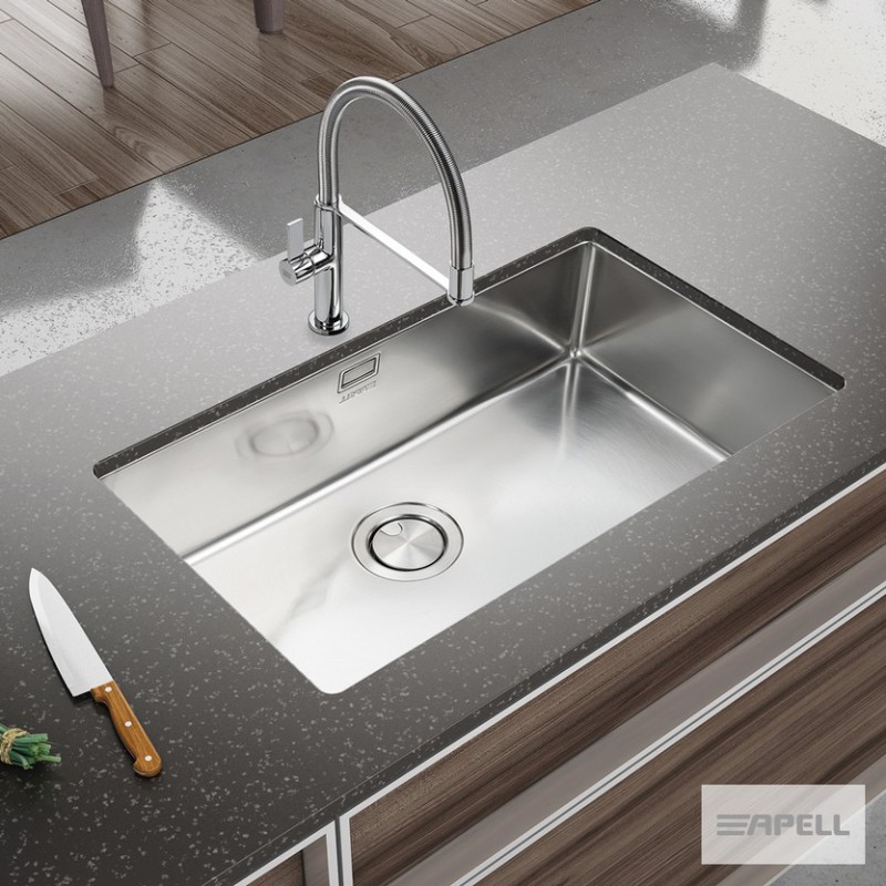 APELL LINEAR PLUS, YΠΟΚΑΘΗΜΕΝΟΣ ΝΕΡΟΧΥΤΗΣ ΚΟΥΖΙΝΑΣ, SATIN, 75x44 CM, FEM71-110