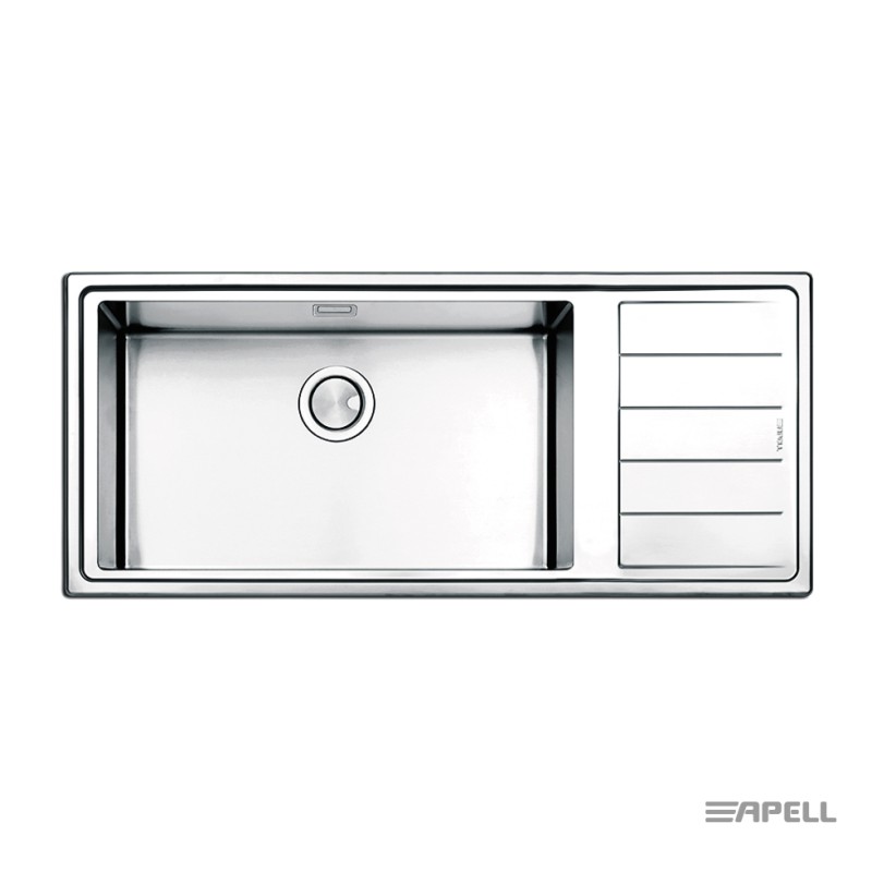 APELL LINEAR PLUS, ΥΠΟΚΑΘΗΜΕΝΟΣ ΑΝΟΞΕΙΔΩΤΟΣ ΝΕΡΟΧΥΤΗΣ ΚΟΥΖΙΝΑΣ, SATIN, 116x50 CM, LNP1161 L/R-110