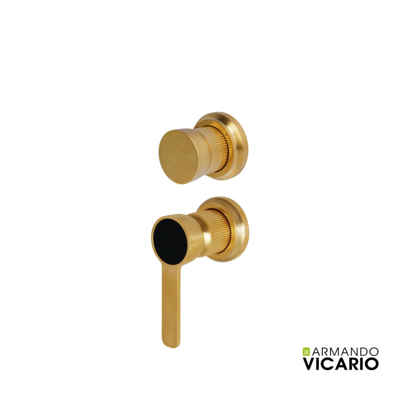Armando Vicario Lumiere Μπαταρία Εντοιχισμού Λουτρού 2/3 Εξόδων Gold Brushed 516053-201