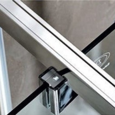 AXIS TWIN PIVOT, ΚΑΜΠΙΝΑ ΝΤΟΥΖΙΕΡΑΣ 2 ΑΝΟΙΓΟΜΕΝΑ ΦΥΛΛΑ, CHROME, 90 (87-89) CM, ΥΨΟΣ: 185 CM, P2X 90C-100