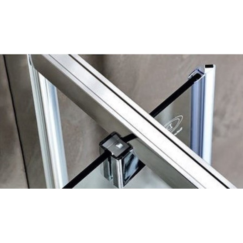 AXIS TWIN PIVOT, ΚΑΜΠΙΝΑ ΝΤΟΥΖΙΕΡΑΣ 2 ΑΝΟΙΓΟΜΕΝΑ ΦΥΛΛΑ, CHROME, 90 (87-89) CM, ΥΨΟΣ: 185 CM, P2X 90C-100