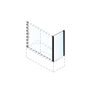 AXIS BATH SIDE PANEL, 70 (67-69) CM, ΎΨΟΣ: 140 CM, CHROME, SPBX 70T-100