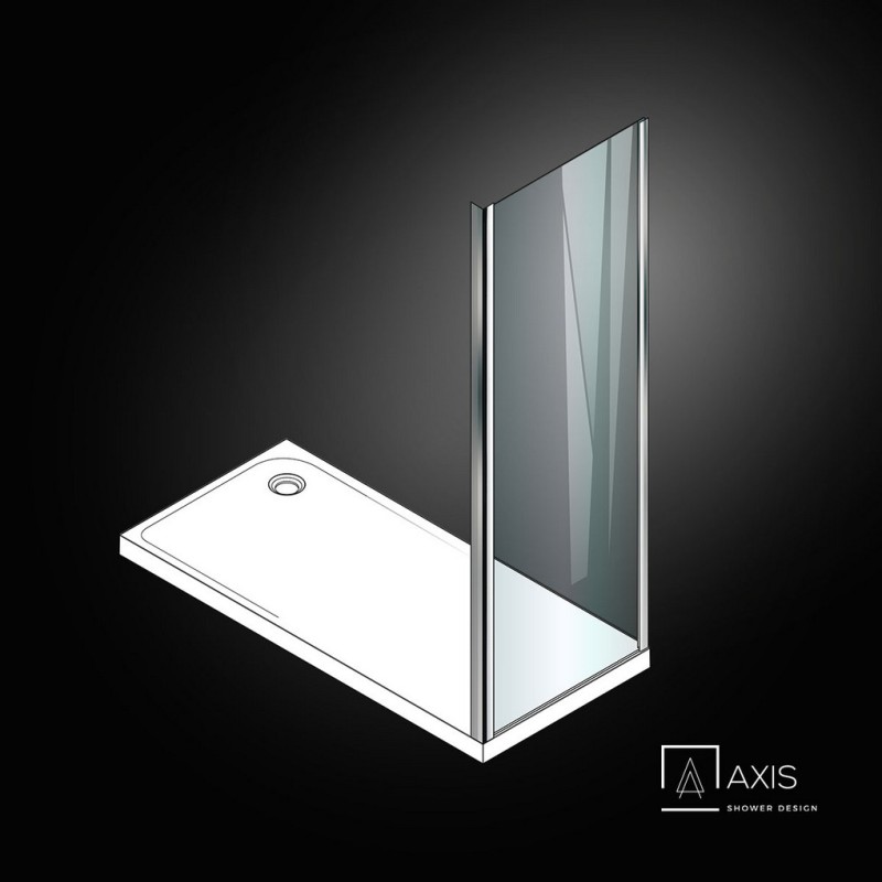 AXIS SIDE PANEL, CLEAN GLASS, CHROME, 80 (77-79) CM, ΎΨΟΣ: 185 CM