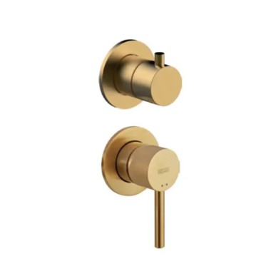 Armando Vicario INDUSTRIAL Μπαταρία Εντοιχισμού Λουτρού 3 Εξόδων Gold Brushed 512050-201 + 200075-201