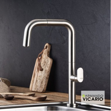 ARMANDO VICARIO EVA, ΜΠΑΤΑΡΙΑ ΚΟΥΖΙΝΑΣ ΠΑΓΚΟΥ ΜΕ ΝΤΟΥΣ, INOX FINISH, 400746-110
