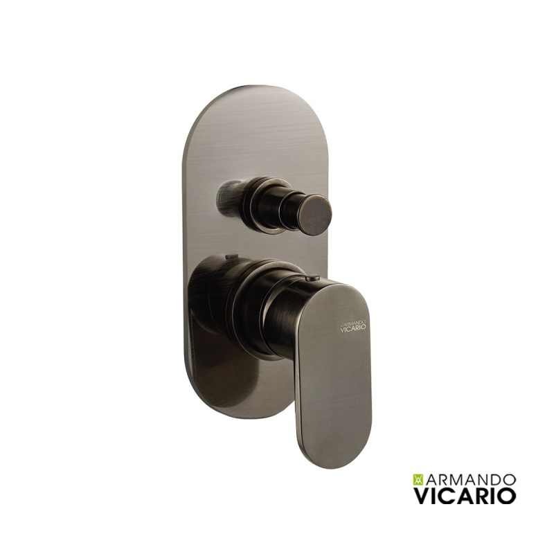 Armando Vicario SLIM Μπαταρία Εντοιχισμού 2 Εξόδων Black Brushed 500050-410+34374-410