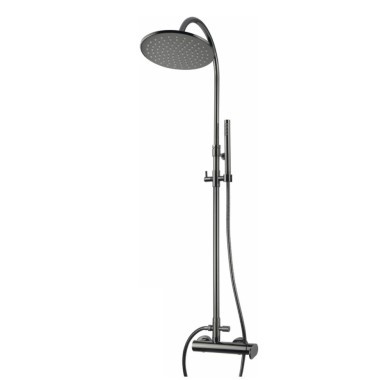 Armando Vicario Slim Μπαταρία Λουτρού 2 Εξόδων Black Brushed, 500165-410