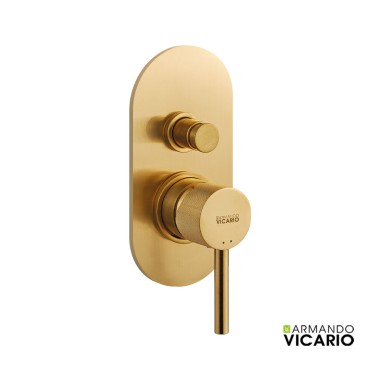 Armando Vicario INDUSTRIAL Μπαταρία Εντοιχισμού Λουτρού 2 Εξόδων Gold Brushed 512050D-201