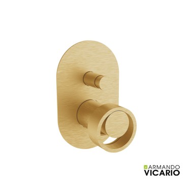 Armando Vicario HALO Μπαταρία Εντοιχισμού Λουτρού 2 Εξόδων Gold Brushed 515050D-201