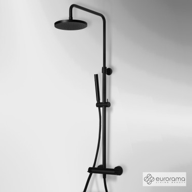 Armando Vicario Glam, Επίτοιχη Στήλη Ντουζιέρας 2 Εξόδων με Ρυθμιζόμενο Ύψος 76-137 cm, Black Matt, 712065-400