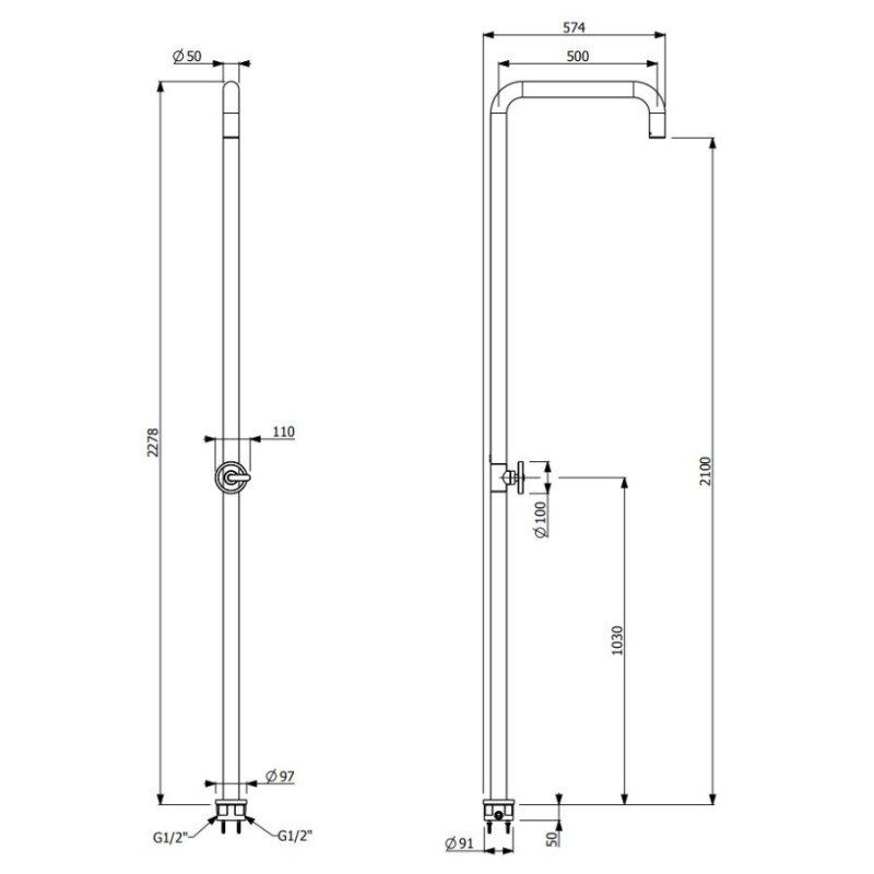 ARMANDO VICARIO SLIM INOX 316 ΣΤΗΛΗ ΝΤΟΥΣ ΕΞΩΤΕΡΙΚΟΥ ΧΩΡΟΥ BLACK MATT 