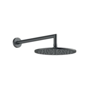 Armando Vicario Slim, Aνακλινόμενη Κεφαλή Brass 25 cm + Mπράτσο Τοίχου 35 cm, Βlack Brushed, 800597-410 + 800086-410