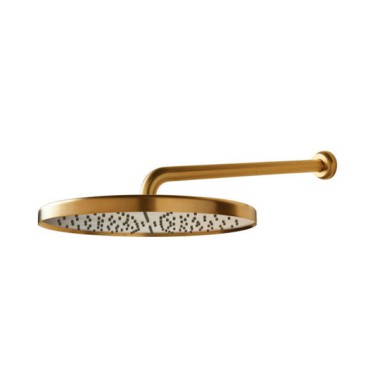 Armando Vicario Lumiere, Ανακλινόμενη Κεφαλή Brass Φ30 cm + Mπράτσο Τοίχου 35 cm, Gold Brushed, 800843-201 + 800844-201