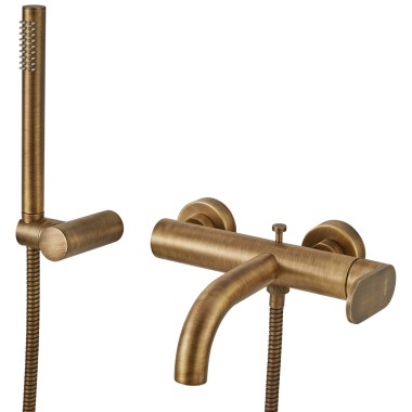  ARMANDO VICARIO 2-OUTLET WALL-MOUNTED BATHROOM FAUCET BRONZE BRUSHED 500100-221