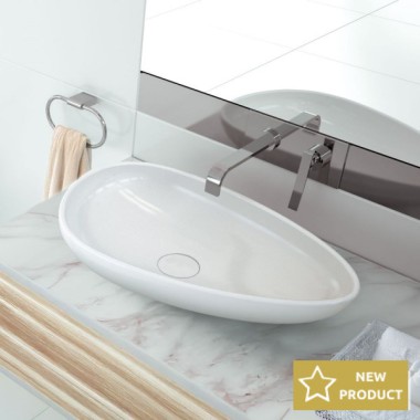 BIANCO CERAMICA MONZA, ΕΠΙΤΡΑΠΕΖΙΟΣ ΠΟΡΣΕΛΑΝΑΤΟΣ ΝΙΠΤΗΡΑΣ, 58x37 CM, 31140-300