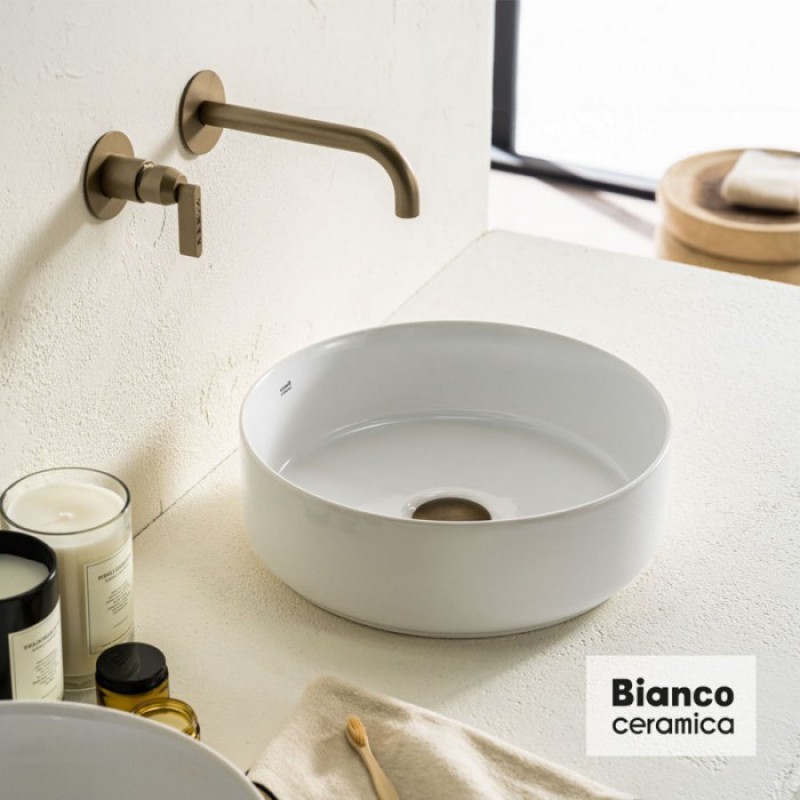 BIANCO CERAMICA FOCUS, ΕΠΙΤΡΑΠΕΖΙΟΣ ΠΟΡΣΕΛΑΝΙΝΟΣ ΝΙΠΤΗΡΑΣ, WHITE, 36 cm, 33036-300