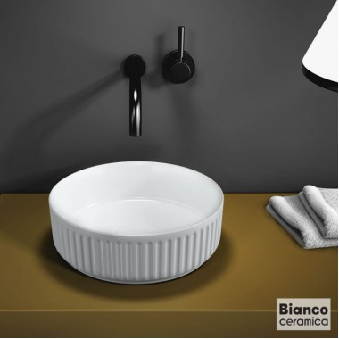 BIANCO CERAMICA ETNA-S ΕΠΙΤΡΑΠΕΖΙΟΣ ΝΙΠΤΗΡΑΣ ΠΟΡΣΕΛΑΝΗΣ WHITE, 36 CM, 33136-300