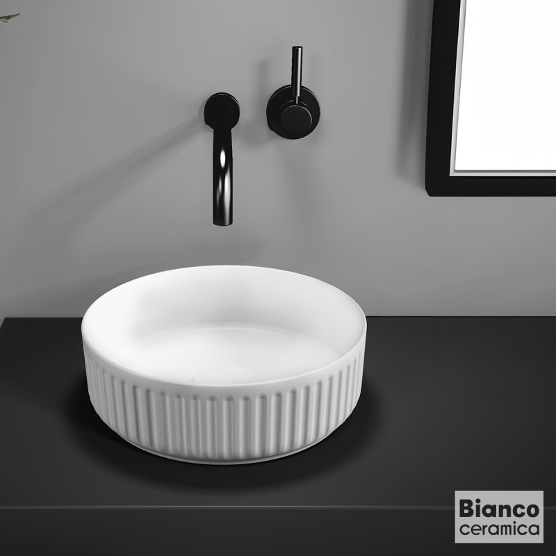 BIANCO CERAMICA ETNA-S, ΕΠΙΚΑΘΗΜΕΝΟΣ ΝΠΤΗΡΑΣ, 36 CM, White Matt, 33136-301