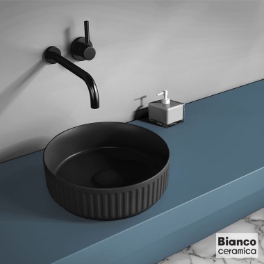 BIANCO CERAMICA ETNA-S, ΕΠΙΚΑΘΗΜΕΝΟΣ ΝΙΠΤΗΡΑΣ, BLACK MATT, 33136-401