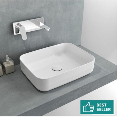 BIANCO CERAMICA PUNTO, ΕΠΙΤΡΑΠΕΖΙΟΣ ΠΟΡΣΕΛΑΝΑΤΟΣ ΝΙΠΤΗΡΑΣ, ΛΕΥΚΟΣ, 50x36 CM, 34050-300