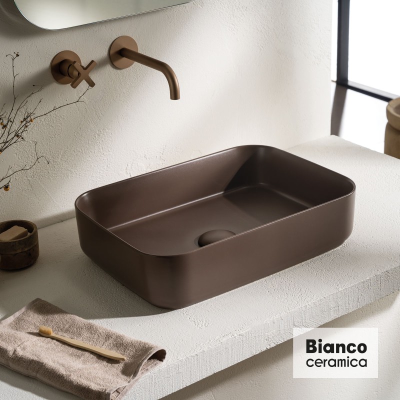 BIANCO CERAMICA PUNTO, ΕΠΙΤΡΑΠΕΖΙΟΣ ΝΙΠΤΗΡΑΣ TAUPE MATT, 50x36 CM, 34050-530