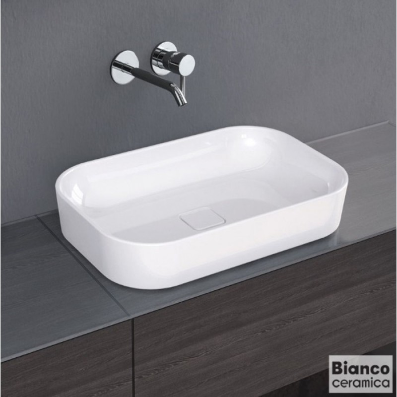 BIANCO CERAMICA CENTRO, ΕΠΙΤΡΑΠΕΖΙΟΣ ΠΟΡΣΕΛΑΝΑΤΟΣ ΝΙΠΤΗΡΑΣ, 60x40 CM,  ΛΕΚΟΣ, 34060-300
