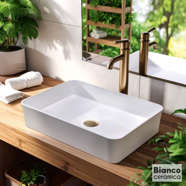 BIANCO CERAMICA SENTO, ΕΠΙΤΡΑΠΕΖΙΟΣ ΠΟΡΣΕΛΑΝΑΤΟΣ ΝΙΠΤΗΡΑΣ, 54x37 CM, 34760-300