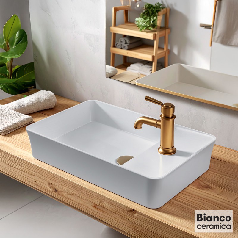 BIANCO CERAMICA LINA, ΕΠΙΤΡΑΠΕΖΙΟΣ ΠΟΡΣΕΛΑΝΙΝΟΣ ΝΙΠΤΗΡΑΣ, 64x39.5 cm, 34790-300