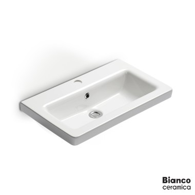 BIANCO CERAMICA URBAN 35, Πορσελάνινος Νιπτήρας με 1 Οπή, 60 x 35 cm, 35060-300