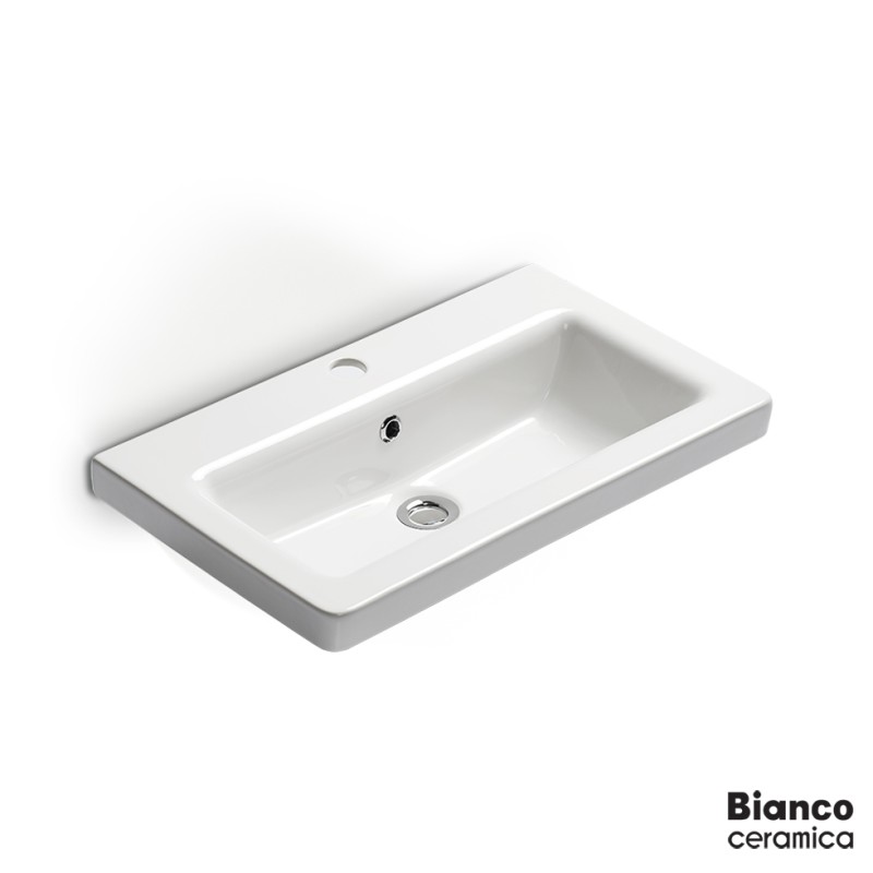 BIANCO CERAMICA URBAN 35, Πορσελάνινος Νιπτήρας με 1 Οπή, 60 x 35 cm, 35060-300