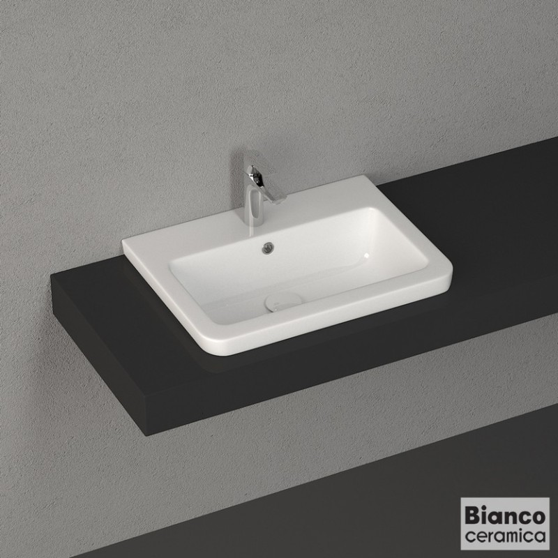 BIANCO CERAMICA URBAN 35, Πορσελάνινος Νιπτήρας με 1 Οπή, 60 x 35 cm, 35060-300